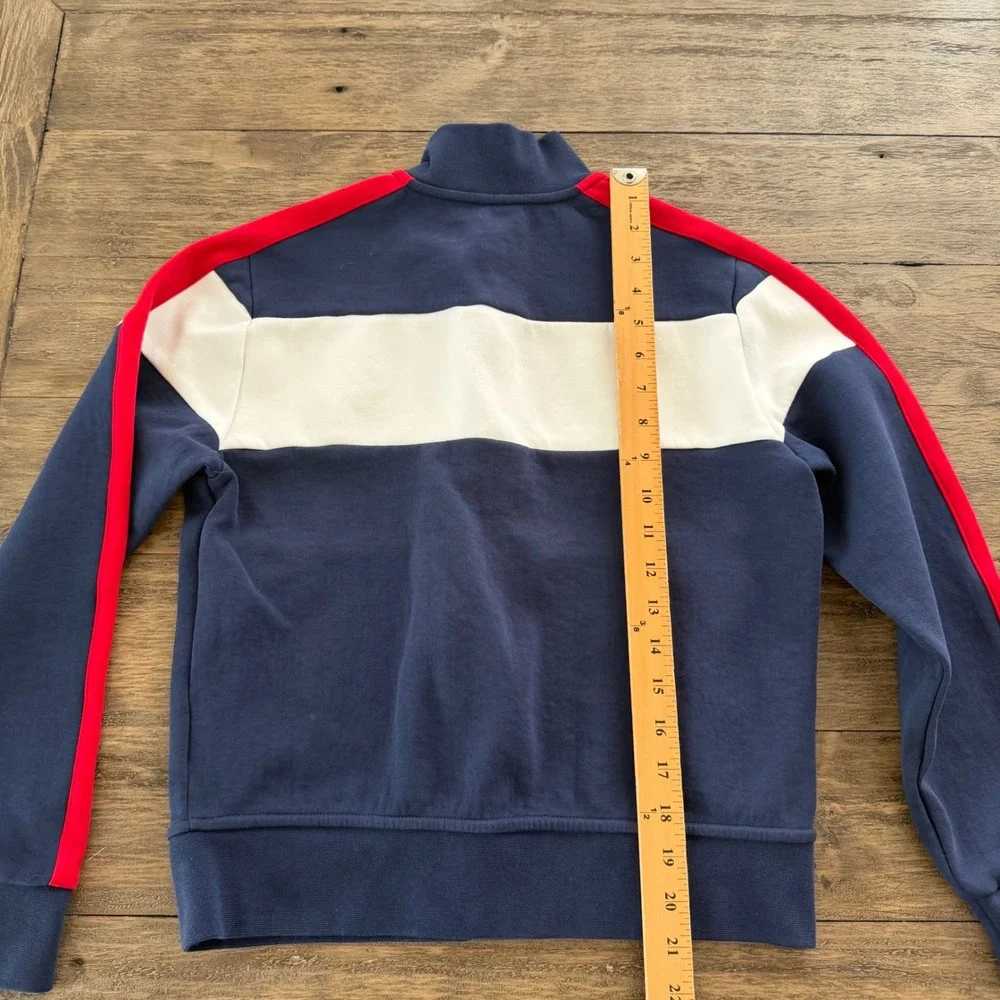 Polo Ralph Lauren Boys Navy Blue Colorblock Full Zip Track Jacket Size L 14-16